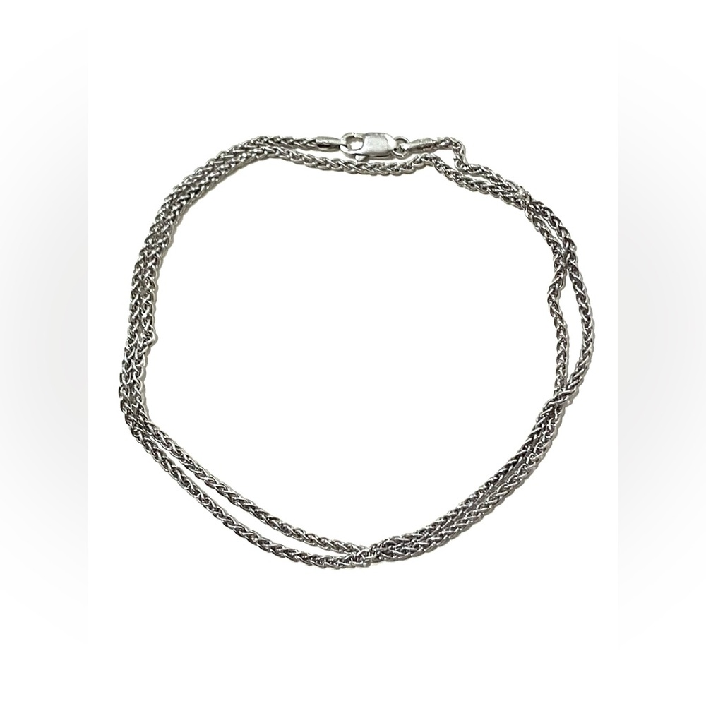 Sterling Silver 925 Wheat Chain Necklace 17.75” 2mm